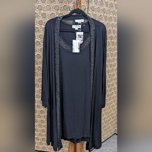 Simply Noelle Sleeveless Black Midi Dress With Long Sleeve Jacket XXL [208]